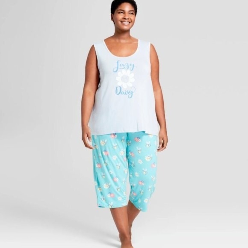 Munki Munki Nite‎ Nite 2pc Pajama Set Women's Size 1X Lazy Daisy NEW